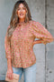 Floral Print Square Neck Bow Detail Puff Sleeve Blouse