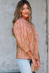 Floral Print Square Neck Bow Detail Puff Sleeve Blouse