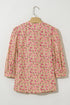 Floral Print Square Neck Bow Detail Puff Sleeve Blouse