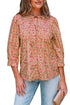 Floral Print Square Neck Bow Detail Puff Sleeve Blouse