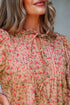 Floral Print Square Neck Bow Detail Puff Sleeve Blouse