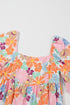 Floral Print Square Neck Flutter Sleeve Babydoll Dress