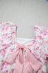 Floral Print Square Neck Ribbon Knot Back Mini Dress