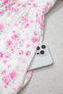 Floral Print Square Neck Ribbon Knot Back Mini Dress