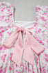 Floral Print Square Neck Ribbon Knot Back Mini Dress