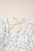Floral Print Square Neck Shir Back Puff Sleeve Mini Dress