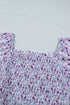 Floral Print Square Neck Smocked A Line Maxi Dress