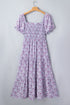 Floral Print Square Neck Smocked A Line Maxi Dress
