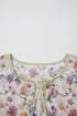 Floral Print Striped Detail Contrast Trim Babydoll Blouse