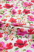Floral Print Striped Trim Collared Puff Sleeve Blouse