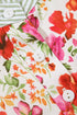 Floral Print Striped Trim Collared Puff Sleeve Blouse