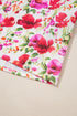 Floral Print Striped Trim Collared Puff Sleeve Blouse
