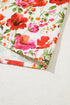 Floral Print Striped Trim Collared Puff Sleeve Blouse