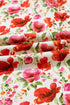 Floral Print Striped Trim Collared Puff Sleeve Blouse