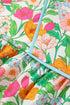 Floral Print Striped Trim Tie Neck Puff Sleeve Babydoll Blouse