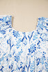 Floral Print Sweetheart Neck A Line Plus Size Midi Dress