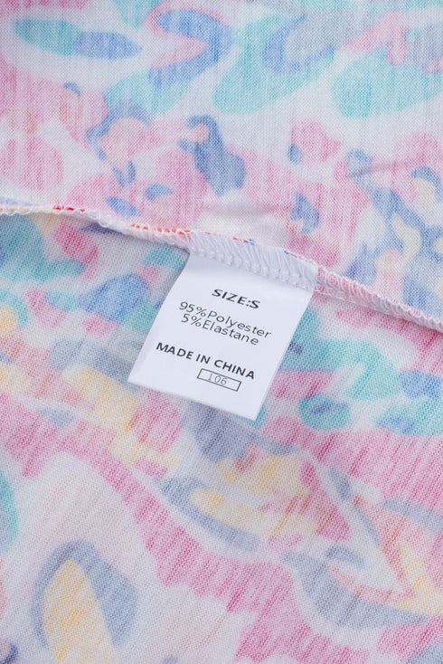 Floral Print Tank Top With Ruffles