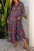 Floral Print Tassel Tie Flowy A Line Maxi Dress
