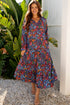 Floral Print Tassel Tie Flowy A Line Maxi Dress