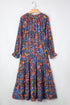 Floral Print Tassel Tie Flowy A Line Maxi Dress