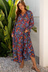 Floral Print Tassel Tie Flowy A Line Maxi Dress