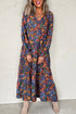 Floral Print Tassel Tie Flowy A Line Maxi Dress