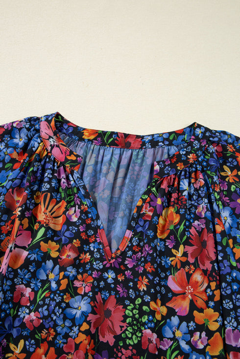 Floral Print Tassel Tie Flowy A Line Maxi Dress