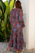 Floral Print Tassel Tie Flowy A Line Maxi Dress