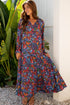 Floral Print Tassel Tie Flowy A Line Maxi Dress