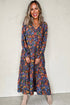 Floral Print Tassel Tie Flowy A Line Maxi Dress