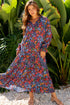 Floral Print Tassel Tie Flowy A Line Maxi Dress
