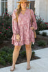 Floral Print Textured Applique Tiered Ruffled Surplice Dress