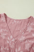 Floral Print Textured Applique Tiered Ruffled Surplice Dress