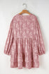 Floral Print Textured Applique Tiered Ruffled Surplice Dress