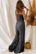 Floral Print Thin Strap Smocked Bodice Wide Leg Jumpsuit