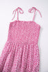 Floral Print Thin Strap Smocked Bodice Wide Leg Jumpsuit