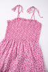 Floral Print Thin Strap Smocked Bodice Wide Leg Jumpsuit