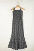 Floral Print Thin Strap Smocked Bodice Wide Leg Jumpsuit