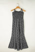 Floral Print Thin Strap Smocked Bodice Wide Leg Jumpsuit