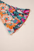 Floral Print Three Quarter Flare Sleeve Tie Neck Blouse