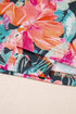 Floral Print Three Quarter Flare Sleeve Tie Neck Blouse