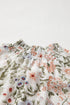 Floral Print Tie Frilled Shir Mock Neck Mini Dress