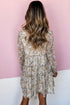 Floral Print Tie Frilled Shir Mock Neck Mini Dress