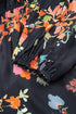 Floral Print Tie Neck Cinched Waist Long Sleeve Mini Dress