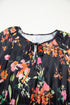 Floral Print Tie Neck Cinched Waist Long Sleeve Mini Dress