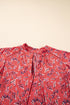 Floral Print Tie Neck Flutter Sleeve Crinkled Woven Blouse