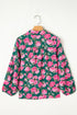 Floral Print Tie Neck Puff Sleeve Southern Belle Blouse