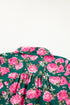 Floral Print Tie Neck Puff Sleeve Southern Belle Blouse