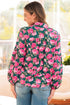 Floral Print Tie Neck Puff Sleeve Southern Belle Blouse