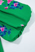 Floral Print Tie Split Neck Short Sleeve Woven Blouse